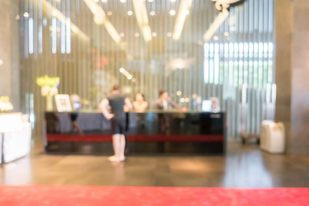 Abstract blur hotel lobby